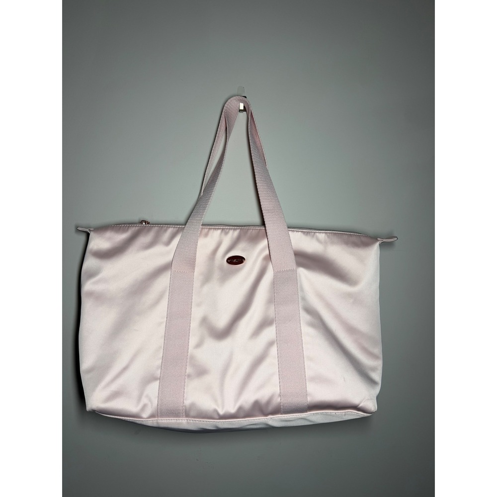 Coach Fragrance Pink Satin Tote Bag Rose Gold Hardware Travel Gym Carryall - Picture 3 of 9